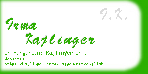 irma kajlinger business card